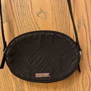 Vera Bradley Black Stripe velvet cheetah crossbody satchel bag